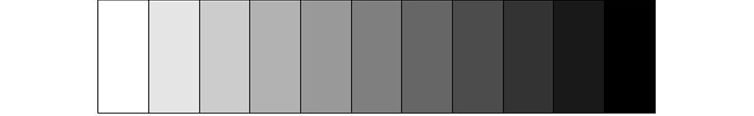 colour properties: tone greyscale