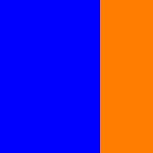 blue-orange equal colour contrast of quantity