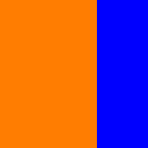orange-blue unequal colour contrast of quantity